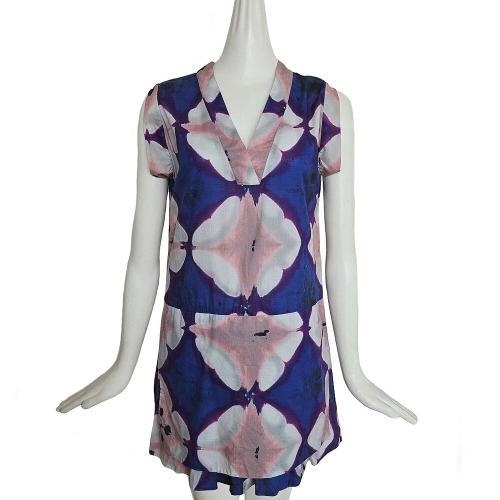 MARNI BLUE/PURPLE/GRAY COTTON DRESS (38)